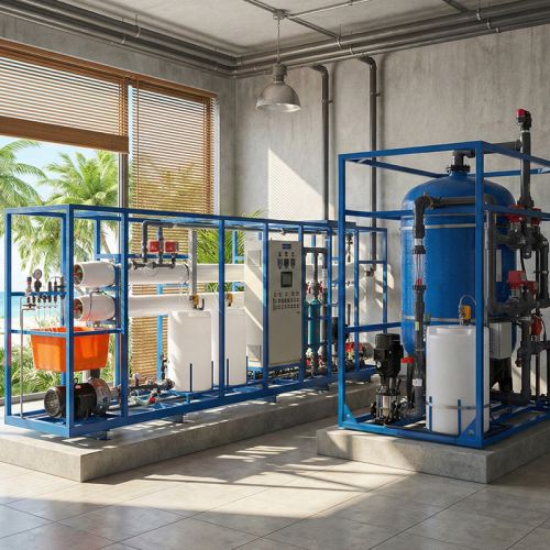 6 T/Hr 海水淡化 RO 系統，滿足度假村穩定供水需求 。